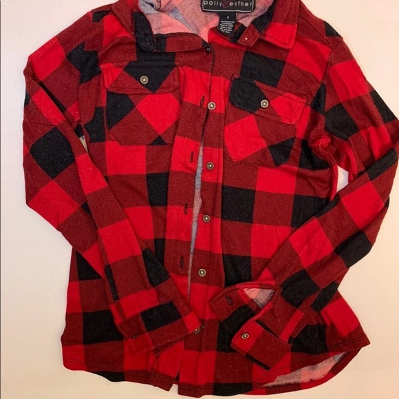 Red And Black Buffalo Plaid Flannel - Picture 3 of 8